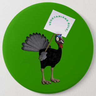 Vegetarians Rule! 6 Cm Round Badge