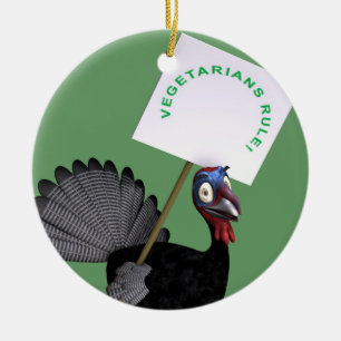 Vegetarians Rule! Ceramic Tree Decoration