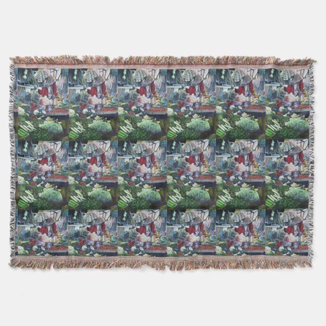 Vegetatian Club Meets Here Throw Blanket (Front)