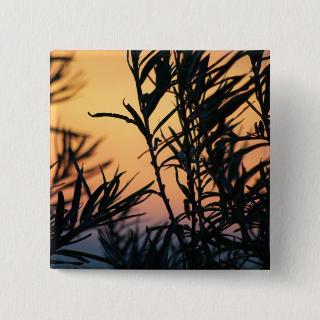 Vegetation at sunset 15 cm square badge (Front)