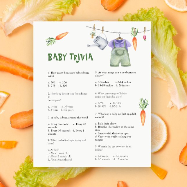 Veggie baby shower Baby Trivia | Baby Shower Game (Creator Uploaded)