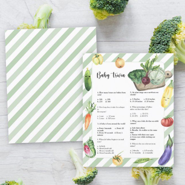 Veggie baby shower Baby Trivia | Baby Shower Game (Creator Uploaded)