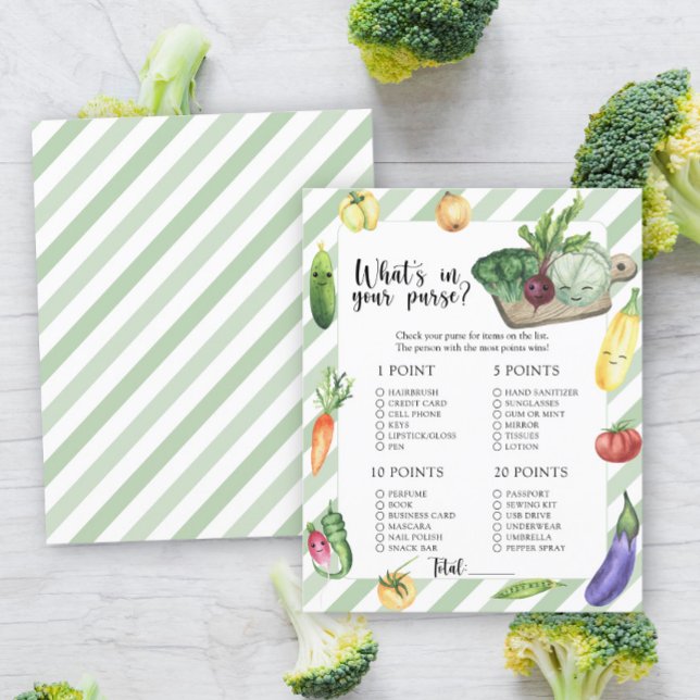 Veggie baby shower - What's in your purse game (Creator Uploaded)