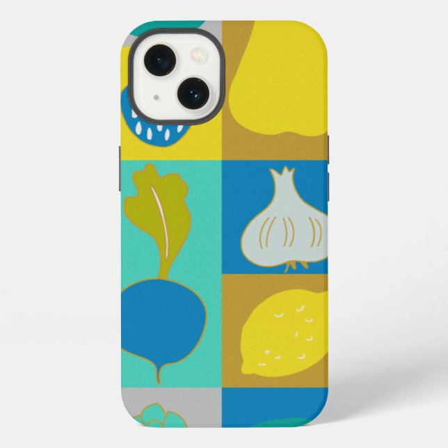 Veggie Blocks I iPhone Case (Back)