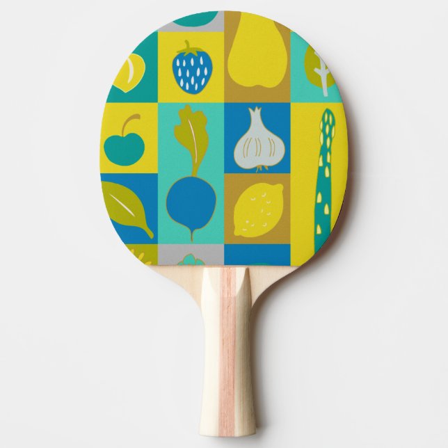 Veggie Blocks I Ping Pong Paddle (Front)
