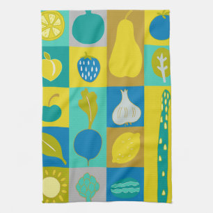 Veggie Blocks I Tea Towel