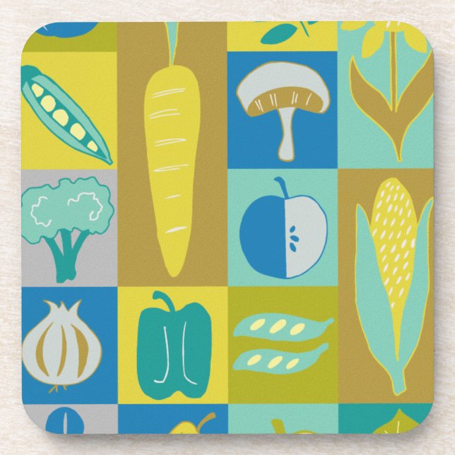 Veggie Blocks II Coaster (Front)
