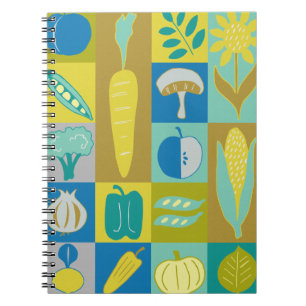 Veggie Blocks II Spiral Notebook