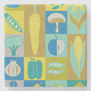 Veggie Blocks II Stone Coaster
