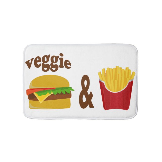 Veggie Burger and Fries Bath Mat (Front)