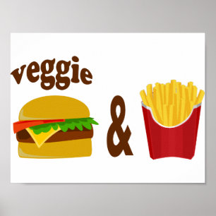 Veggie Burger and Fries Poster
