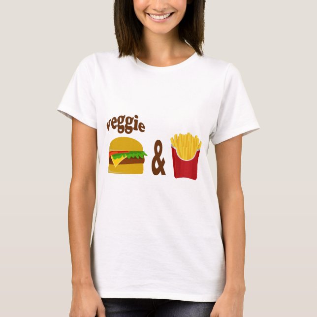 Veggie Burger and Fries T-Shirt (Front)