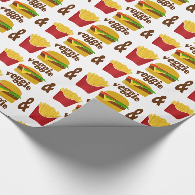 Veggie Burger and Fries Wrapping Paper (Corner)