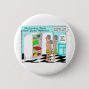 Veggie Cannibals Funny Offbeat Cartoon Gifts 6 Cm Round Badge