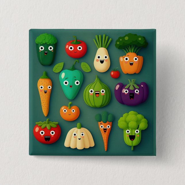 Veggie Characters Veg Photos Vegetables Onion Clip 15 Cm Square Badge (Front)
