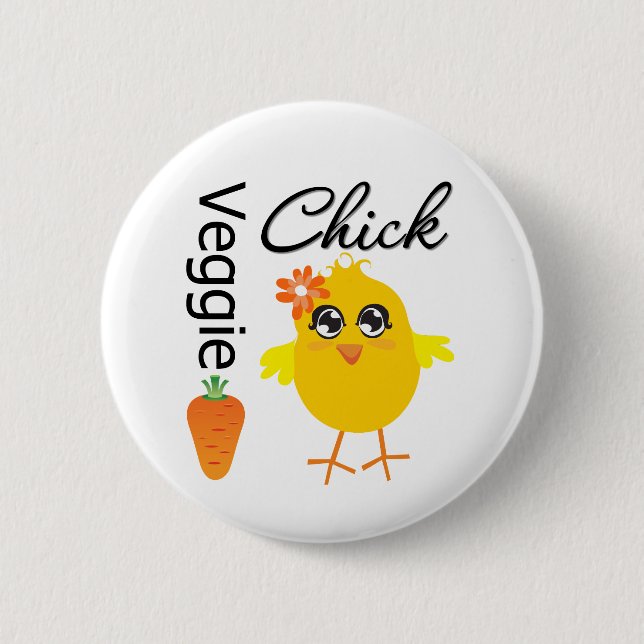 Veggie Chick 6 Cm Round Badge (Front)