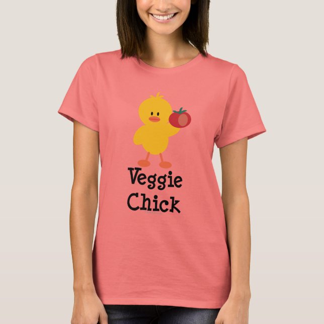 Veggie Chick Ringer T-shirt (Front)