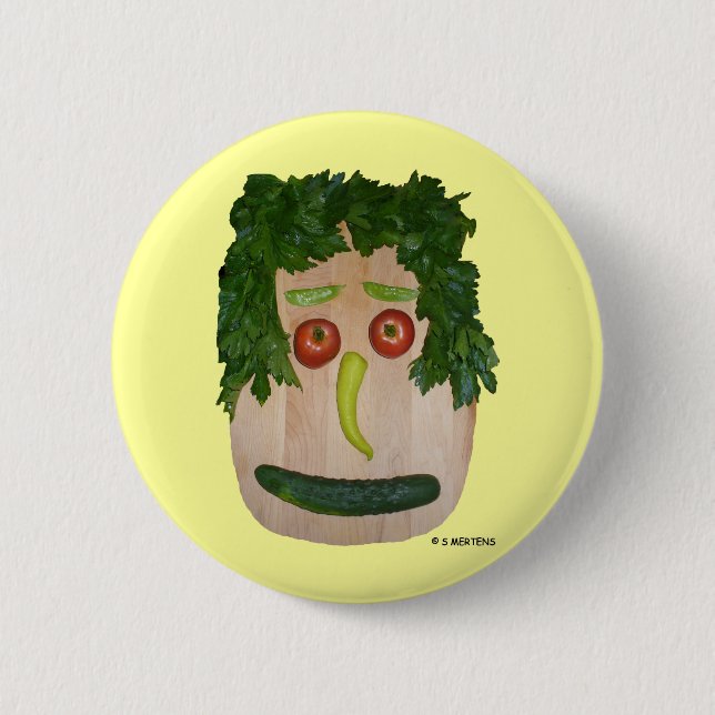 Veggie Face 6 Cm Round Badge (Front)