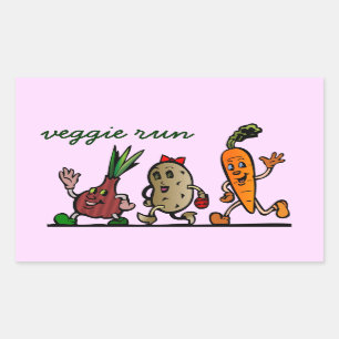 veggie fun rectangular sticker