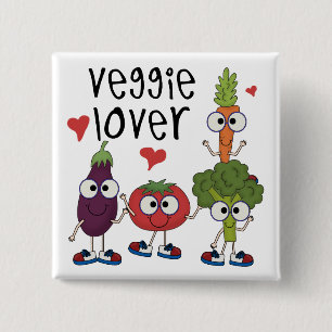 Veggie Lover 15 Cm Square Badge