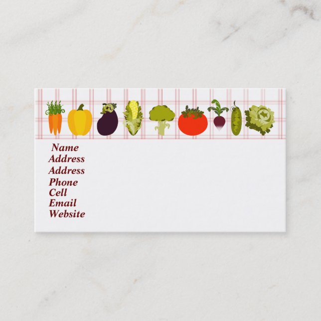 Veggie Lover Business Card (Front)