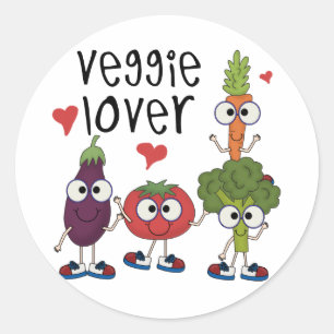 Veggie Lover Classic Round Sticker