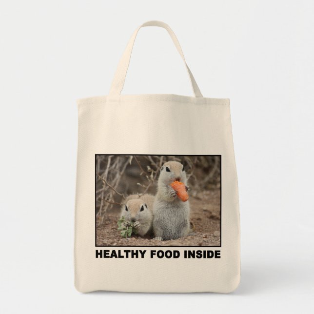Veggie Loving Squirrels Canvas Tote Bag (Front)