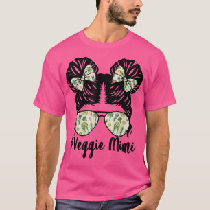 Veggie Mimi Messy Bun World Vegetarian Day Vegan D T-Shirt