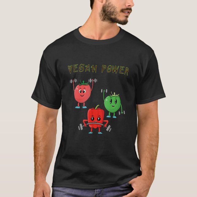 Veggie Power Tomato Paprika Power Vegan Protein Ve T-Shirt (Front)