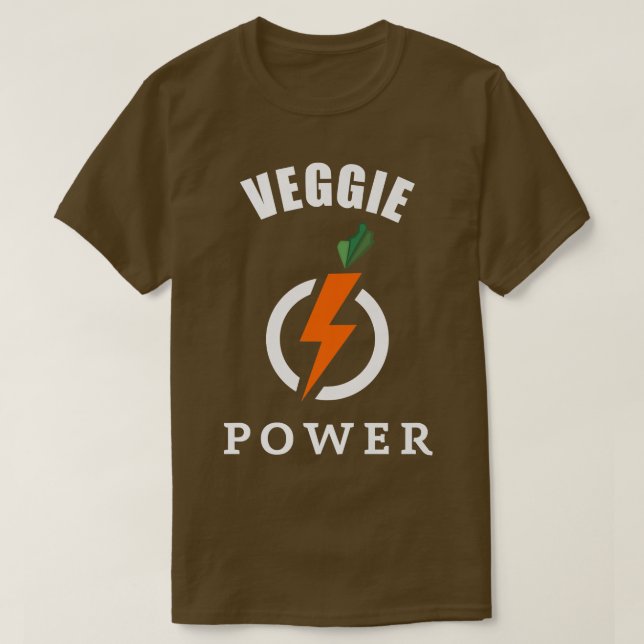 Veggie Power  Vegetarian  T-Shirt (Design Front)