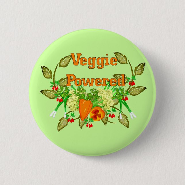 Veggie Powered 6 Cm Round Badge (Front)