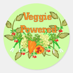 Veggie Powered Classic Round Sticker