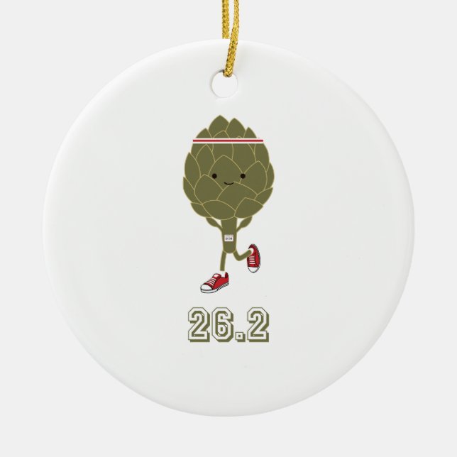 Veggie Runner 26.2 Ceramic Tree Decoration (Front)