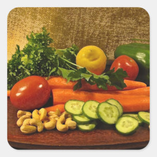 Veggie Salad Plate Square Sticker