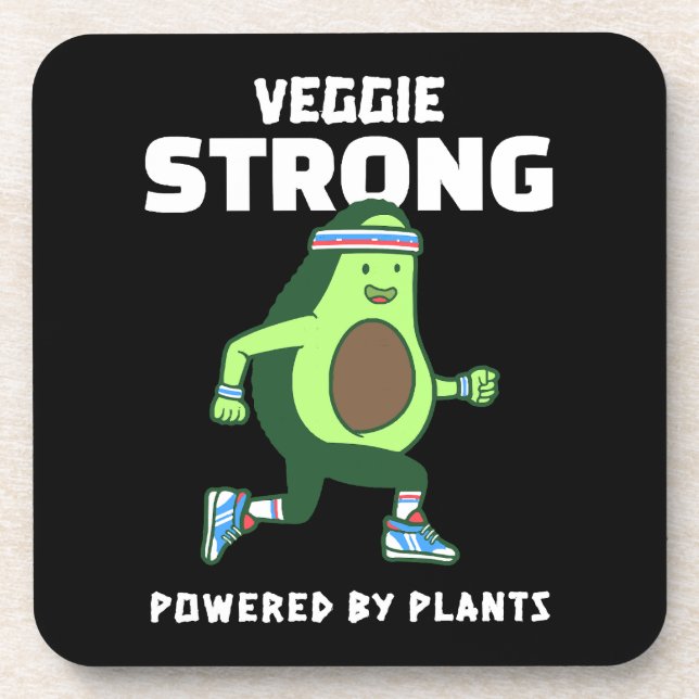 Veggie Strong, Powered by plants Coaster (Front)