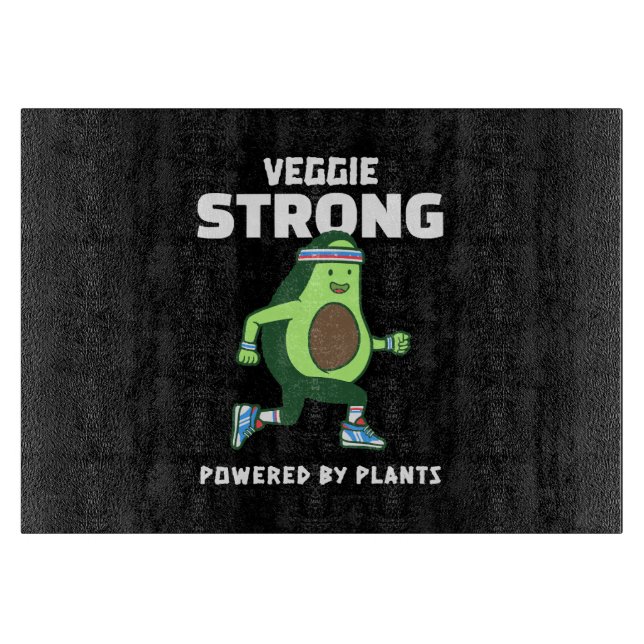 Veggie Strong, Powered by plants Cutting Board (Front)