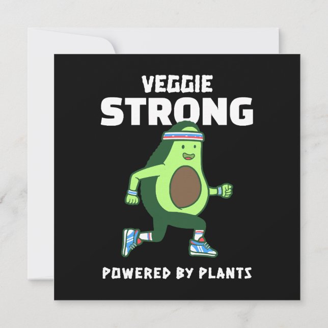 Veggie Strong, Powered by plants Invitation (Back)