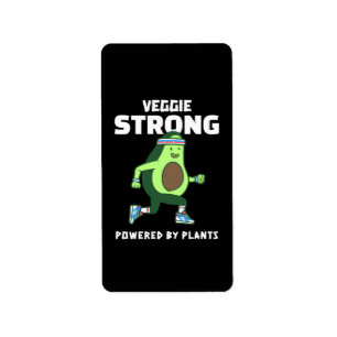 Veggie Strong, Powered by plants Label