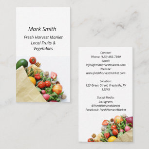 Veggie vegetable Fresh Grocery Shop Business Card