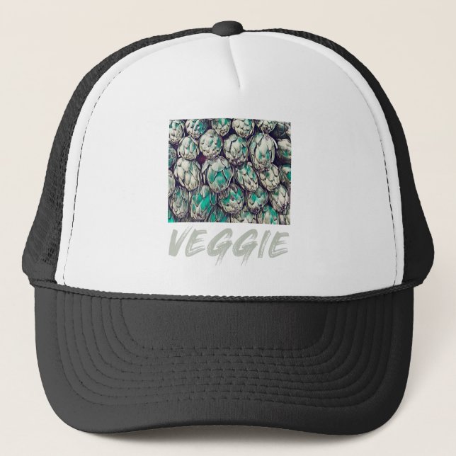 Veggie Vintage Vegetarian Gift Trucker Hat (Front)
