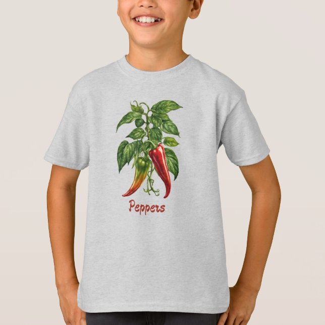 Veggies 12 peppers, food, veggies, vegan, farmer T-Shirt (Front)