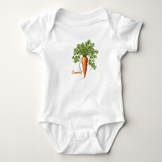 Veggies 19 carrots, veggies, food, gardener, vegan baby bodysuit (Front)