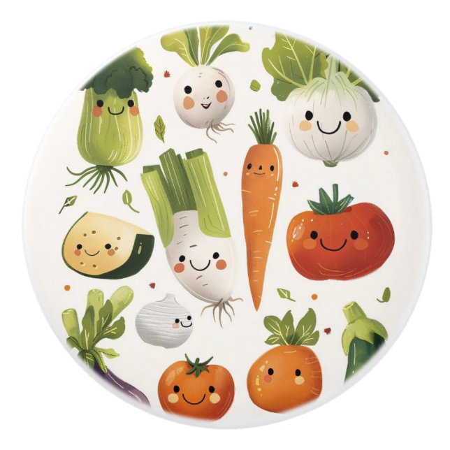 Veggies ceramic knobs (Front)