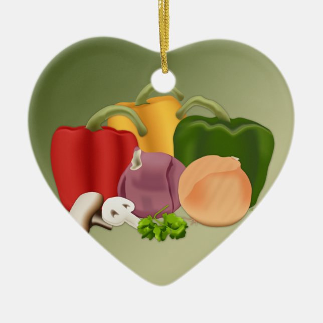 Veggies Ceramic Tree Decoration (Front)
