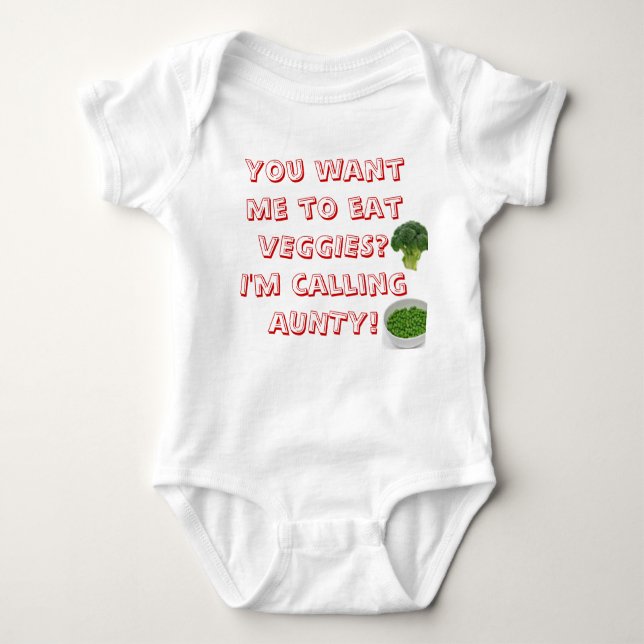 VEGGIES on a onsie Baby Bodysuit (Front)