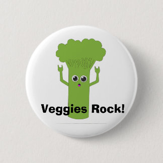 Veggies Rock! 6 Cm Round Badge
