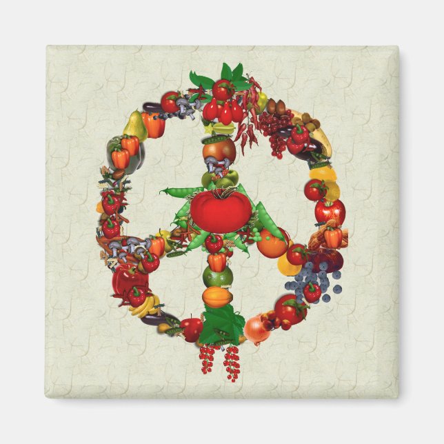 Vegie Peace Sign Magnet (Front)