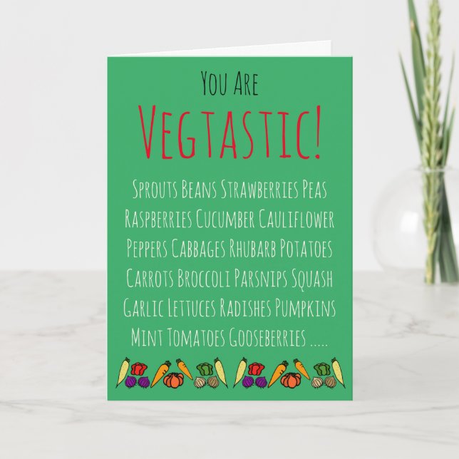 Vegtastic Gardener's Happy Birthday Personalised Card (Front)