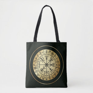 Vegvisir Compass: Guiding Runes of Iceland Tote Bag