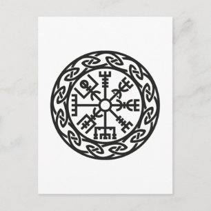 Vegvísir, Iceland, Traveller's Charm, Protection Postcard